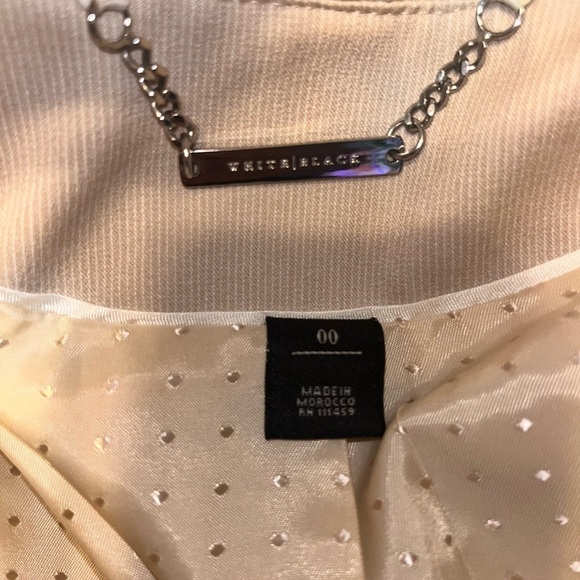 WHITE House Black Market Beige Legacy Pant Suit Ruffle Jacket - Picture 6 of 11